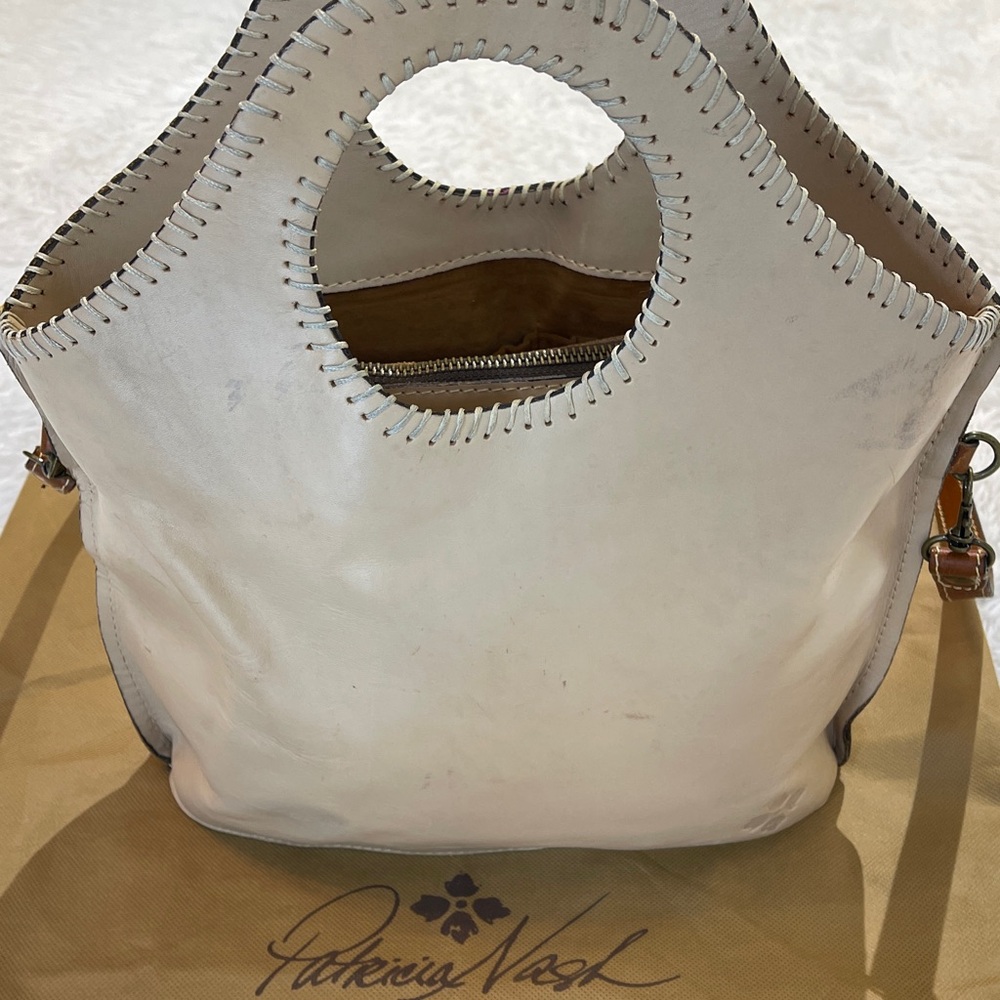 PATRICIA NASH Tan and Brown FLOWER  Leather Bag WITH DUST BAG  SOME SMALL MARKS - Picture 3 of 13